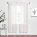 NICETOWN Sheer Curtains for Bedroom Windows, Grommet Casual Soft Voile Sheer Panels with Light Filter Window Treatments for Nursery/Bedroom, Beige, Set of 2, W37 x L72