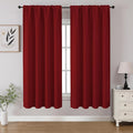 CUCRAF Red Blackout Curtains 54 inch Length 2 Panels Set, Rod Pocket Room Darkening Drapes for Bedroom Living Room, Insulated Thermal Light Blocking Window Curtain (W52 x L54 Inch)