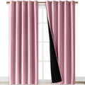 NICETOWN Crystal Pink Full Shade Curtain Panels, Pair of Energy Smart & Noise Blocking Out Blackout Drapes for Dining Room Window, Thermal Insulated Guest Room Lined Window Dressing(70 x 84 inch)