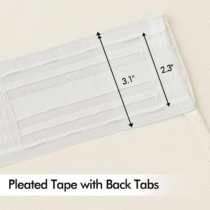 MIULEE Birch Back Tab Blackout Curtains 120 Inch Long 2 Panels Set for Bedroom, Rod Pocket/Pinch Pleated Extra Long Thermal Insulated Living Room Darkening Light Blocking 10FT Drapes