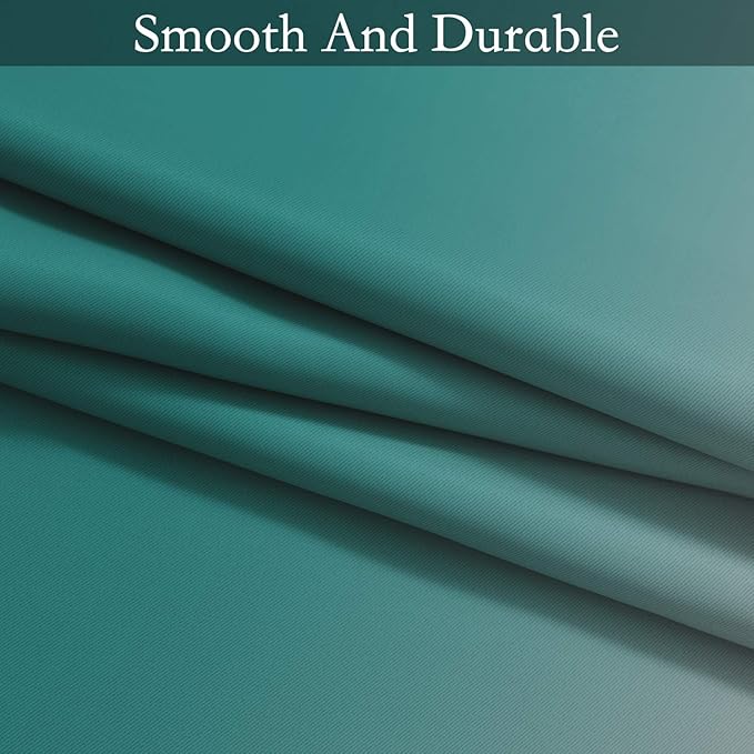 SimpleHome Ombre Room Darkening Curtains for Living Room, Light Blocking Gradient Teal to Greyish White Thermal Insulated Grommet Window Curtains/Drapes for Bedroom, 2 Panels, 52x84 inches Length