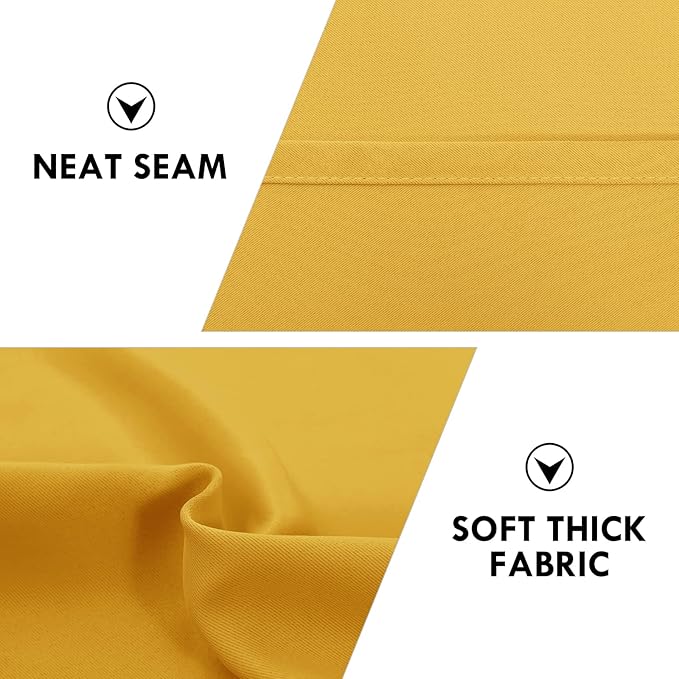 DWCN Yellow Room Darkening Blackout Curtains - Thermal Insulated Privacy Energy Saving Window Curtain Drapes 38 x 54 inch Length, Set of 2 Bedroom Living Room Curtains