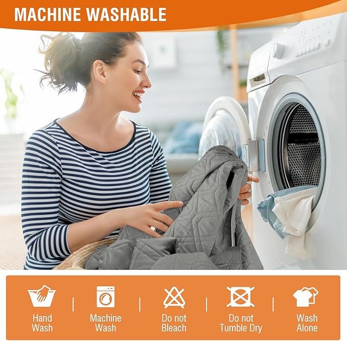 VANSOFY Waterproof Recliner Couch Covers, Sofa Covers 1-Piece Washable Reclining Sofa Cover Non-Slip Furniture Protector with Elastic Straps Pocket for Dogs, Pets(Gray,3 Seater)