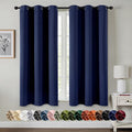MIULEE Navy Blue Blackout Curtains - Bedroom Window Treatment Curtains Thermal Insulated Room Darkening Drapes for Living Room Kitchen Grommet Top Light Blocking Drapery, 40 x 48 Inches Long, 2 Panels