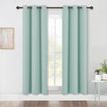 NICETOWN Bedroom Blackout Draperies Panels, 2 Panels, 42 x 72 Inch, Aqua, Three Pass Microfiber Noise Reducing Thermal Insulated Solid Ring Top Window Curtains