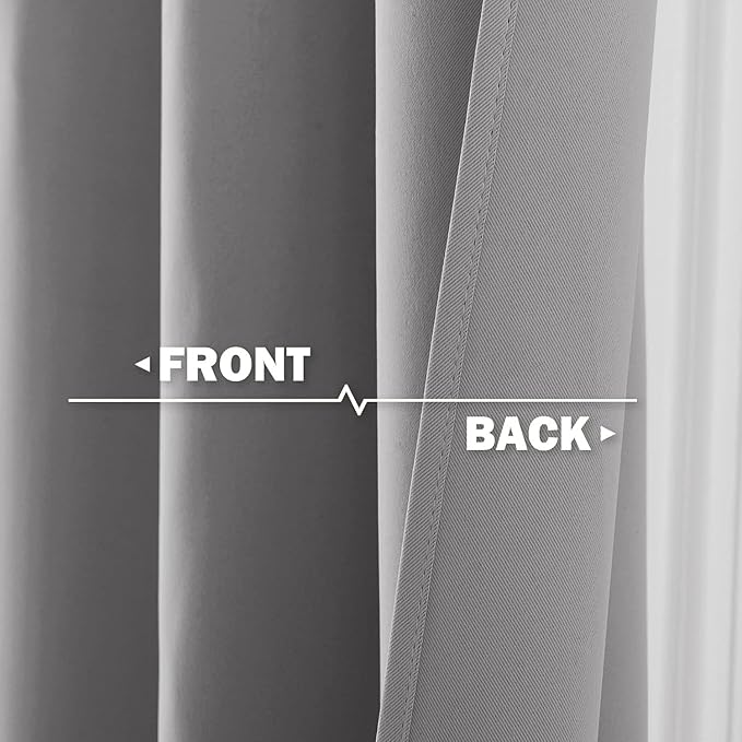 NICETOWN Small Curtain for Half Window, Blackout Short Window Treatment Curtains Solid Grommet Drapers for Bathroom/Living Room, 42" Wide x 36" Long 1.2 inches Header, Silver Grey, 1 Pair