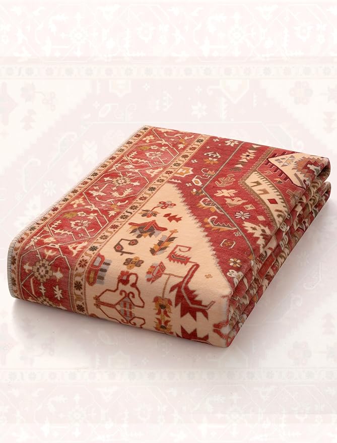 SERISSA Runner Rug for Hallways, 2'6"x8' Washable Non Slip Kitchen Runner Rug, Long Boho Rug Vintage Red Hallway Stair Ultra Soft Print Floor Carpet for Bedroom Bathroom Laundry Room