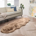ORINOVA Beige Furry Washable Area Rugs for Bedroom Living Room 2X6 Faux Sheepskin Shaggy Fur Nursery Rug for Cute Room Decor Rug