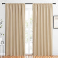 NICETOWN Room Darkening Curtains for Bedroom - Triple Weave Home Decoration Thermal Insulated Solid Drapes for Patio Door (Biscotti Beige, Set of 2 Panels, 62 x 84 Inch)