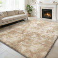 6x9 Fluffy Area Rug for Living Room,Shag Area Rugs for Bedroom,Soft Fuzzy Rug Non-Shedding Indoor Plush Carpet for Kids Bedroom Nursery Dorm Home Decor,Tie-Dyed Beige
