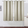 LEMOMO Light Beige Blackout Curtains 40 x 63 Inch Length/Set of 2 Curtain Panels/Thermal Insulated Room Darkening Blackout Curtains for Bedroom