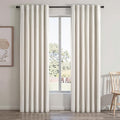Cream Birch 84 Inch Longth 40 Inch Wide 100% Blackout Curtains 2 Panels Set for Bedroom Back Tab Rod Pocket Pleated Thermal Insulated Energy Efficient Cotton Linen Blend Decor(40"W x 84"L 2 Panels)