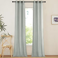NICETOWN Linen Curtains 96 inches Long for Living Room, Grommet Semi Sheer Drapes Linen Weave Window Treatments Privacy Added with Light Filtering for Bedroom, Sage Green, W34 x L96, 2 Panels