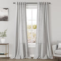 Grey Linen Blend Drapes 84 Inch Length 2 Panels Set Back Tab Rod Pocket Light Filtering Privacy Semi Sheer Textured Curtains Neutral Farmhouse Decor Curtains for Living Room Bedroom 40x84