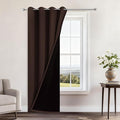 Yakamok 100% Blackout Curtains 84 Inches Long, 2 Thick Layers Heat and Full Light Blocking Soft Thermal Insulated Drapes for Bedroom(52" Wide Each Panel, Chocolate Brown, 1 Panel)