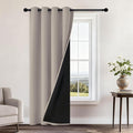 Yakamok 100% Blackout Curtains 84 Inches Long, 2 Thick Layers Heat and Full Light Blocking Soft Thermal Insulated Drapes for Bedroom(52" Wide Each Panel, Natural, 1 Panel)