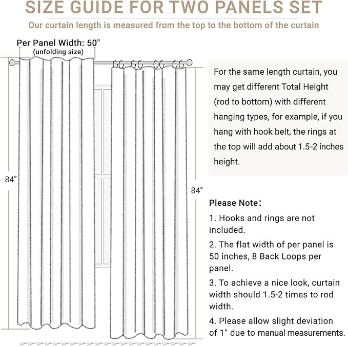 100% Blackout Shield Linen Blackout Curtains for Bedroom 90 Inches Long, Back Tab/Rod Pocket Living Room Drapes, Thermal Insulated Blackout Curtains 2 Panels Set, 50" W x 90" L, Navy