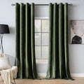 MIULEE Velvet Curtains Olive Green Elegant Grommet Curtains Thermal Insulated Soundproof Room Darkening Curtains/Drapes for Classical Living Room Bedroom Decor 52 x 92 Inch Set of 2