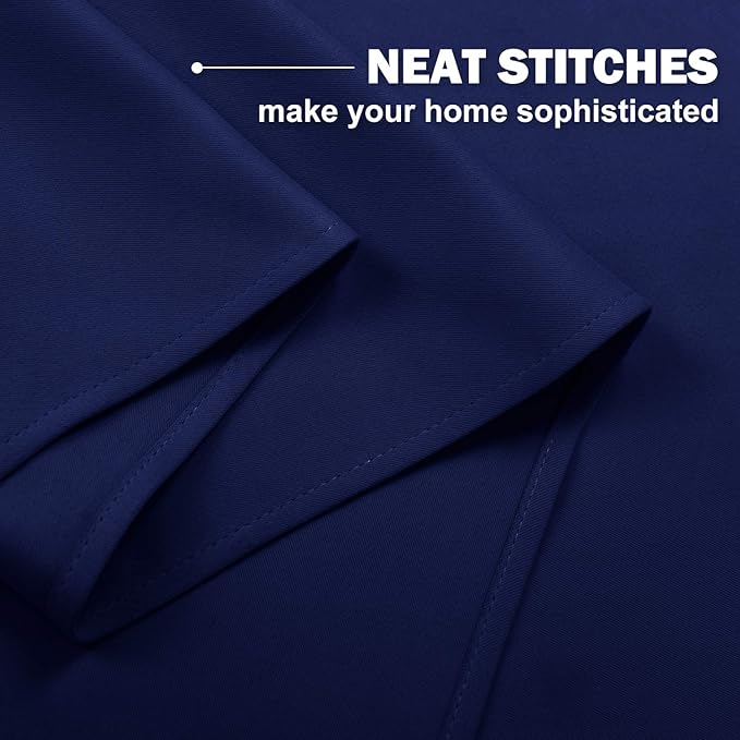 NICETOWN Royal Blue Blackout Kitchen Curtains - Energy Smart Blackout Grommet Curtain Panels for Bathroom/Loft Window/Living Room (42W by 36L 1.2 inches Header, Set of 2)