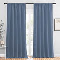 NICETOWN Blackout Curtains Window Draperies - Window Treatment Thermal Insulated Solid Room Darkening Drapes for Bedroom (Stone Blue, Set of 2 Panels, 52 by 95 inches Long)