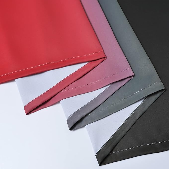 Yakamok Blackout Ombre Red and Black Curtains for Bedroom, Gradient Room Darkening Curtains, Grommet Thermal Insulated Light Blocking Window Drapes/Curtain for Living Room,52 x 84 Inch,2 Panels