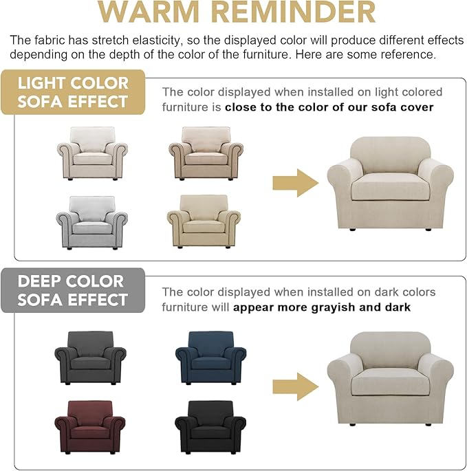 H.VERSAILTEX 2-Pieces Armchair Cover Chair Slipcovers with Arms Furniture Protector Cover Fit Armchair Width Up to 47 Inch, Jacquard Spandex Couch Covers Armchair Slipcover - Island Fossi, Chair