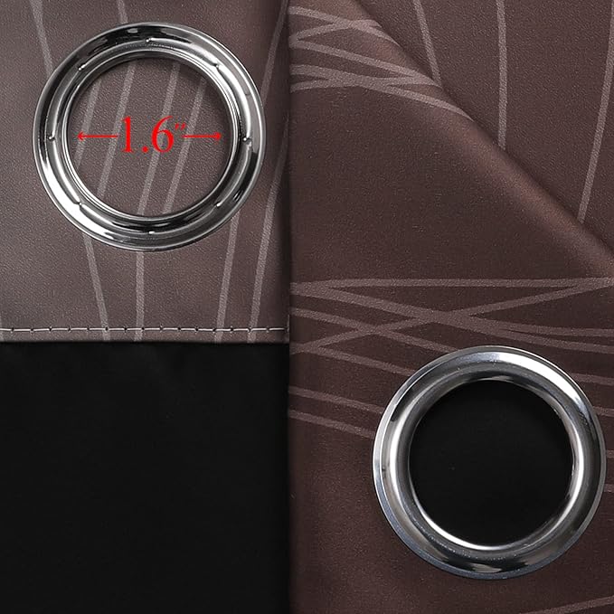 Estelar Textiler Brown and Teal Ombre Blackout Curtains 72 Inches Length for Bedroom, Thermal Insulated Light Blocking Grommet Gradient Blackout Drapes for Living Room, 42Wx72L, 2 Panels