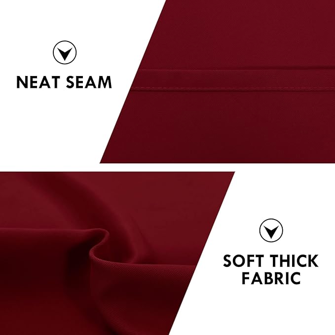 DWCN Burgundy Room Darkening Blackout Curtains - Thermal Insulated Privacy Energy Saving Window Curtain Drapes 42 x 72 inch Length, Set of 2 Bedroom Living Room Curtains
