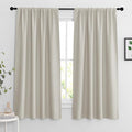 RYB HOME Extra Wide Curtains for Bedroom Living Room 63 inches Long, Thermal Insulated Privacy Drapes for Nursery Home Theater Dining Room, Width 62 by Length 63, Natural, 2 Panels