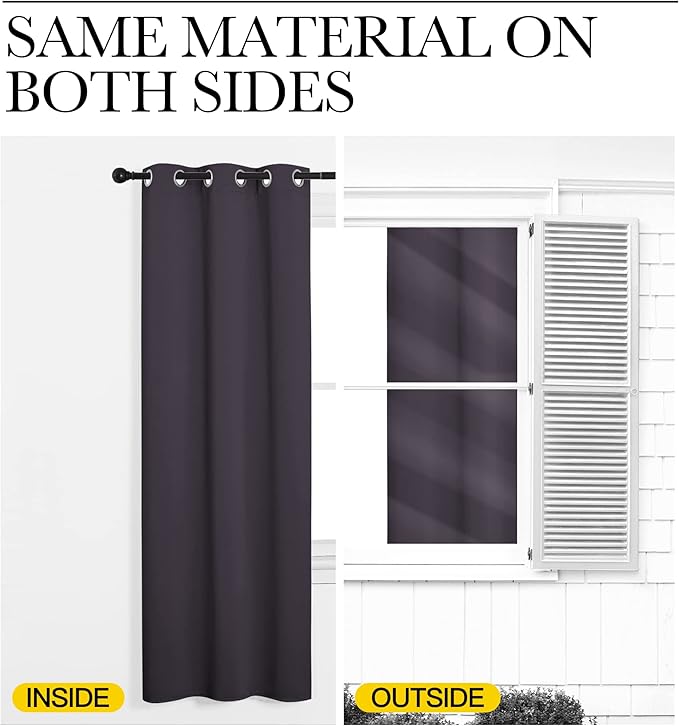 NICETOWN Greyish Purple Blackout Curtains 102 inches Length for Living Room, 2 Panels, 55" Wide, Thermal Insulated Long Drapes for Large Window