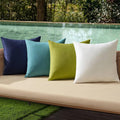 MIULEE Pack of 4 Decorative Outdoor Throw Pillow Covers Linen Waterproof Pillow Covers Spring Farmhouse Cushion Cases for Patio Garden Tent Balcony Couch Sofa 18x18 inch Blue Green