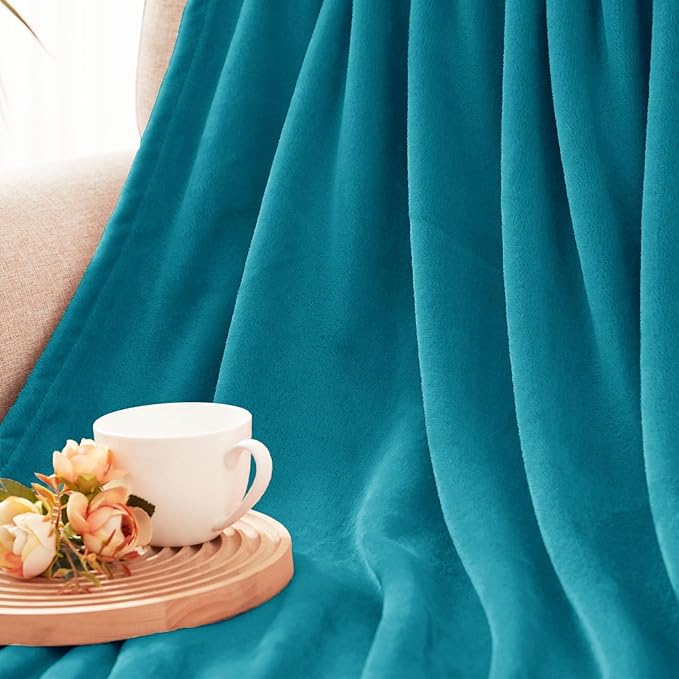 Exclusivo Mezcla Fleece Blanket Twin Size for Bed, Super Soft and Warm, All Season, Cozy, Plush, Lightweight, 60x80 Inches Teal