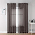 Chyhomenyc Chocolate Brown Sheer Curtains 78 Inches Long 2 Panels Set for Living Room, Light Filtering Voile Lightweight Bedroom Curtains, Rod Pocket Solid Window Treatment Drapes, Each 42W x 78L