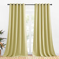 NICETOWN Bedroom Curtains Blackout Drapery Panels, 2 Panels, 70 x 108 inches, Paler Yellow, Three Pass Microfiber Thermal Insulated Solid Ring Top Blackout Window Curtains/Drapes