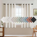 H.VERSAILTEX Elegant Natural Linen Blended Energy Efficient Light Filtering Linen Textured Curtains/Nickel Grommet Semi Sheer Window Treatments Panels/Drapes (Set of 2, Heathered Natural, 52" x 54")