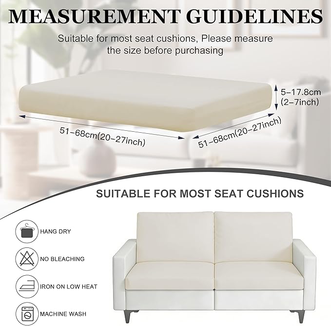 4Pcs Patio Stretch Cushion Covers,Outdoor Sofa Replacement Cover Slipcovers for Patio Furniture Cushion Covers, Washable Reusable Furniture Protector