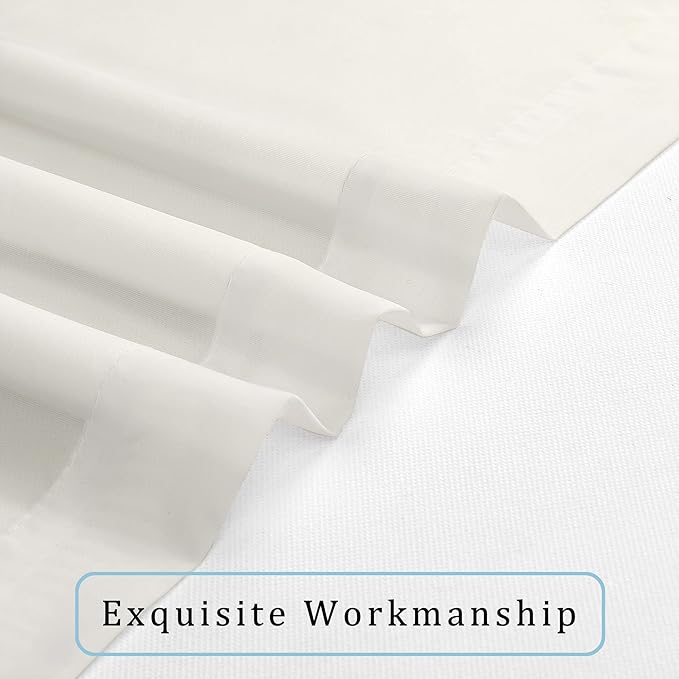 OWENIE Sheer Ivory Curtains 84 Inch Length 2 Panels Set for Living Room Bedroom, Rod Pocket Voile Sheer Panel Drapes, Ivory, 2pcs, Each 42" W x 48" L
