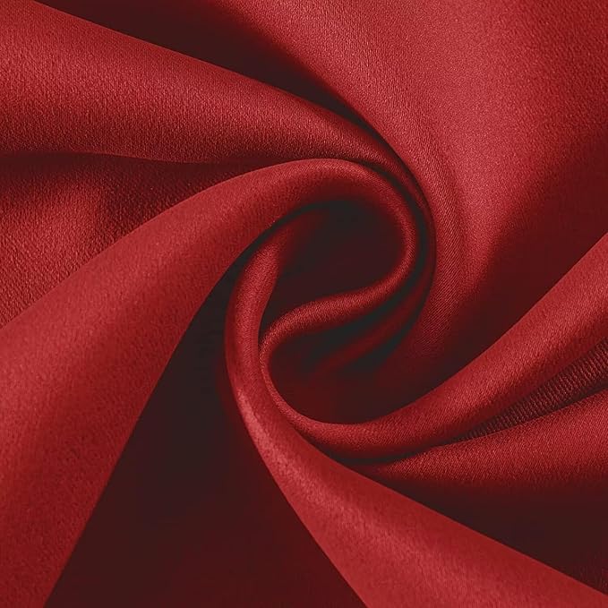Joydeco Red Custom Solid Single Blackout Curtain for Bedroom and Living Room, Grommet Thermal Insulated Room Darkening Curtain 1 Panel (Custom Size,Red)