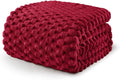 Exclusivo Mezcla Fleece Twin Blanket for Bed, Extra Large Fuzzy Deep Red Bed Blankets, Soft Cozy Plush Sofa Throws for All Seasons, 60x80 Inches