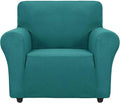 ZNSAYOTX Super Stretch Chair Slipcover Universal Sofa Chair Covers for Living Room Dogs Pet Furniture Protector Spandex Armchair Slipcovers with Anti Slip Foam Sticks (Peacock Teal, Chair)