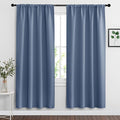 RYB HOME Blackout Curtains for Bedroom Living Room 72 inches Long, Thermal Insulated Privacy Rod Pocket Drapes for Nursery Office Home Theater, Width 42 by Length 72, Stone Blue, 2 Panels