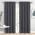 DWCN Blackout Curtains for Bedroom 84 Inch Length 2 Panels Set, Solid Thermal Insulated Energy Saving Rod Pocket Window Treatment Curtains Blackout Drapes (W42 x L84 Inch, Dark Grey)