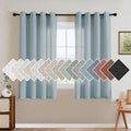 H.VERSAILTEX Living Room Linen Curtains - Semi Sheer, Nickel Grommet, Energy Saving, Light Filtering Window Treatments - Cloud Blue, 2 Panels, 52 x 54 Inch