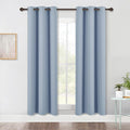 NICETOWN Bedroom Blackout Draperies Panels, 2 Panels, 42 x 72 Inch, Vintage Blue, Three Pass Microfiber Noise Reducing Thermal Insulated Solid Ring Top Window Curtains