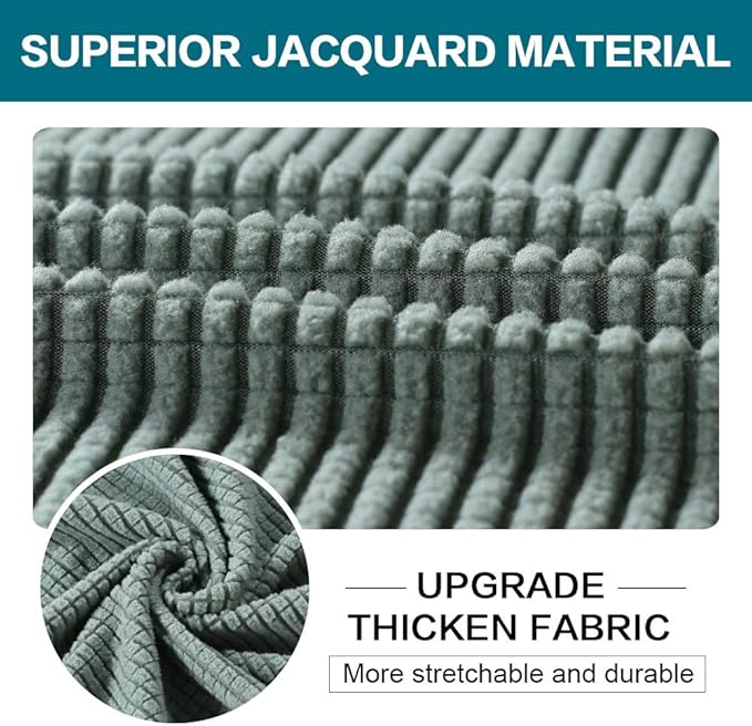 Turquoize 3 Piece Sofa Covers for 2 Cushion Couch Sofa Slipcover Soft Couch Cover for Dogs-Washable Sofa Furniture Covers with 2 Individual Cushion Covers (2 Cushion Sofa, Dark Cyan)