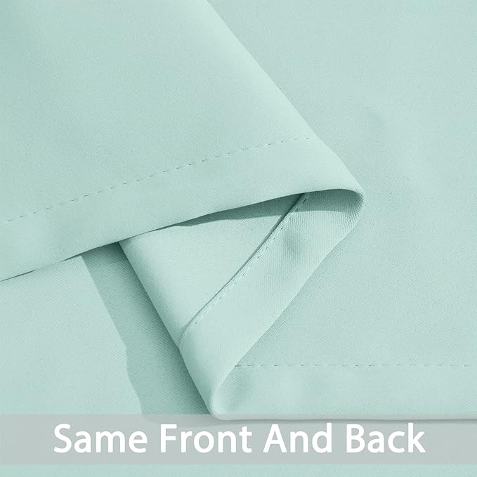 Yakamok Blackout Curtains Room Darkening Thermal Insulated Window Panels,Solid Grommet Top Drapes for Bedroom/Living Room(38Wx90L, Aqua, 2 Panels)