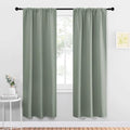 NICETOWN Window Curtains Blackout Drapes - Thermal Insulated Solid Rod Pocket Blackout Curtains/Draperies for Living Room (Greyish Green, One Pair, 34 by 72-Inch)