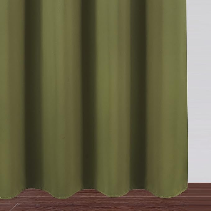 LEMOMO Blackout Curtains 66 x 84 inch/Olive Green Curtains Set of 2 Panels/Thermal Insulated Room Darkening Bedroom Curtains