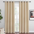 NICETOWN Bedroom Room Darkening Draperies - Home Fashion Thermal Insulated Solid Grommet Room Darkening Window Curtains for Hall Room (1 Pair, 55 inches Wide by 86 inches Long, Beige)