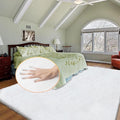 ORINOVA White Washable Faux Fur Area Rug - 8x10, Fluffy Boho Rectangle Rug for Living Room, Bedroom & Teen Room Home Decor